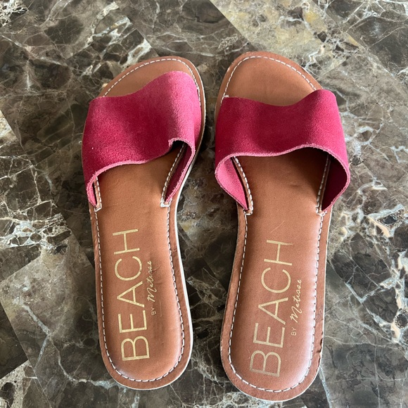 Beach by Matisse Cabana Red Suede Slide Sandals - Picture 2 of 14